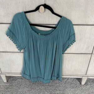 Wishlist  Blouse with Pom-Pom Trim